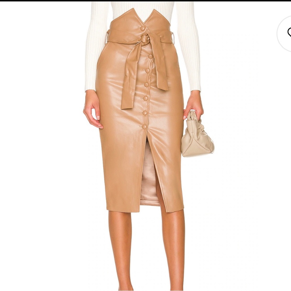 Bardot tan midi skirt
